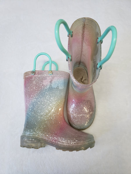 Rainbow Sparkle Rubber Boots