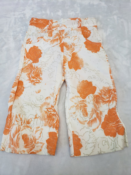 Orange Print Sparkle Pants