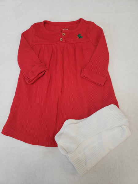 Carter's Waffle Knit Dress with Tights
