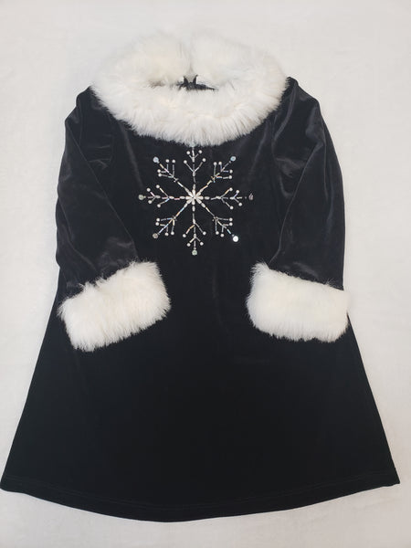 Bonnie Jean Velour Sparkle Dress