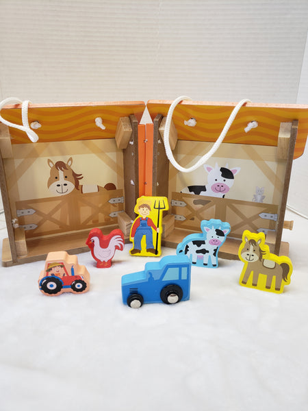 Tooky Toy Wooden Farm Playset