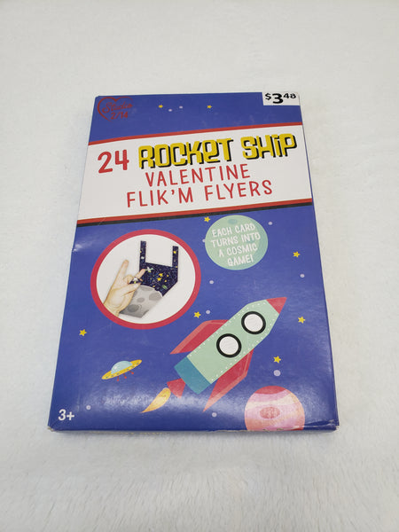 24 Rocket Ship Valentines Flik'N'Flyers