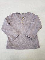 H&M Ribbed Knit Organic Cotton Long Sleeve Top