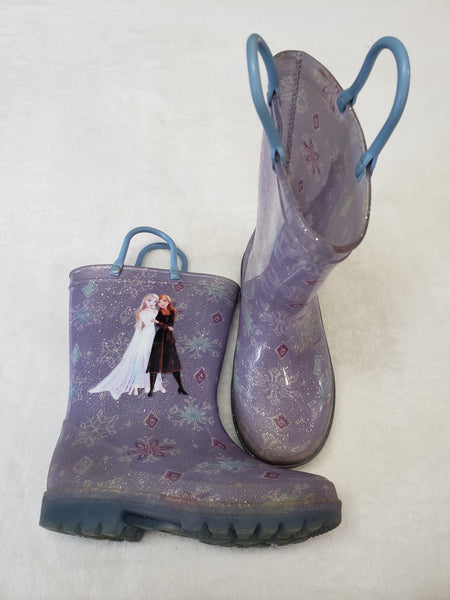 Frozen Sparkle Light Up Rubber Boots