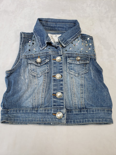 Justice Rhinstone Jean Vest