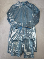 Blue Shimmery Bodysuit