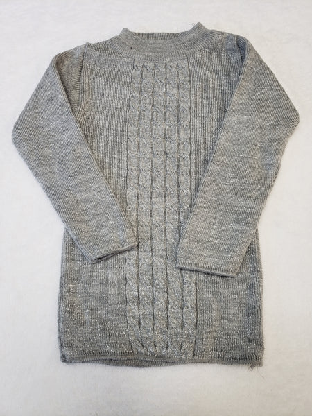Grey Knit Sparkle Sweater Dress