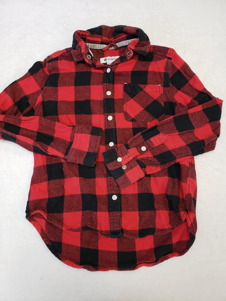 Tractr Flannel Long Sleeve Top