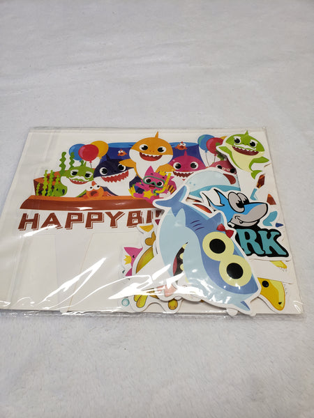 Baby Shark Cake and Cupcake Toppers