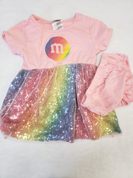 M&M Sequin Dress with Diaper Cover