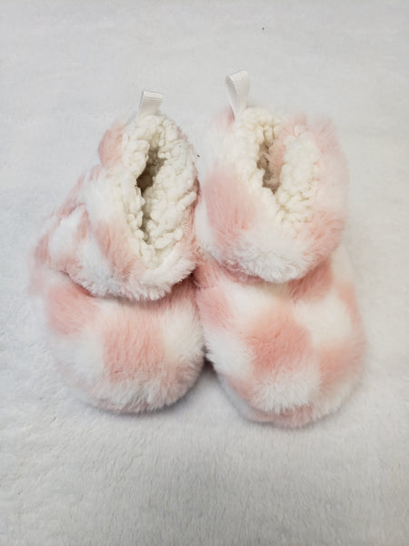 Joe Pink Plaid Plush Slippers