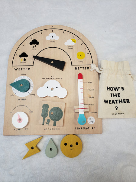 Moon Picnic Wooden Weather Station