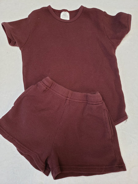 Tiny Button Apparel 2pc Waffle Knit Organic Cotton Outfit