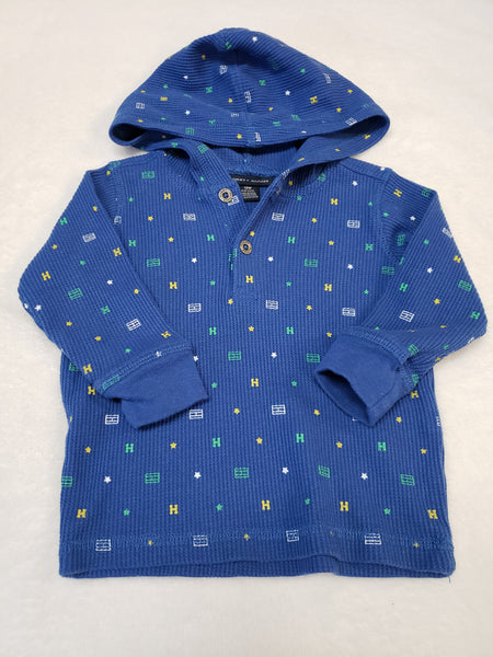 Tommy Hilfiger Waffle Knit Hooded Long Sleeve Top