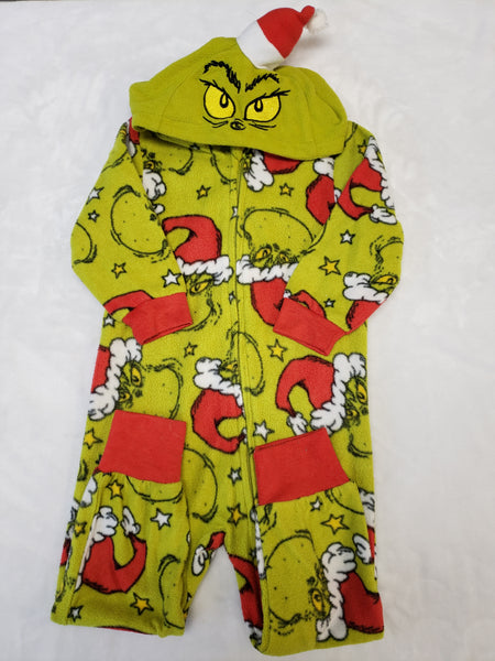 Grinch Footless Fleece Romper
