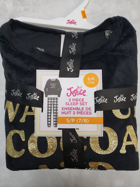 Brand New Justice Fleece Sparkle 2pc Pj's