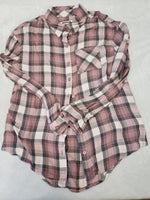Justice Plaid Long Sleeve Top