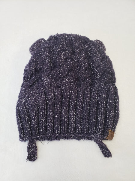 Roots Purple Knit Fleece Lined Hat